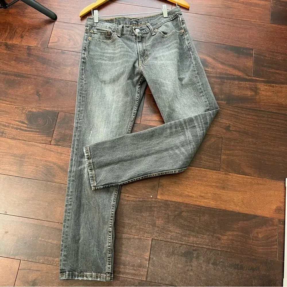 Levi’s 511 Black Charcoal Distressed Slim Fit Jean size W30 x L33